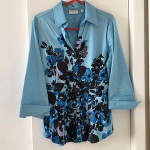 Blue Floral button down